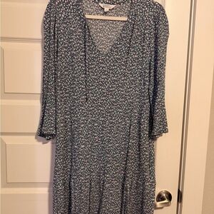 Market & Spruce Long Sleeve Blue Floral Dress